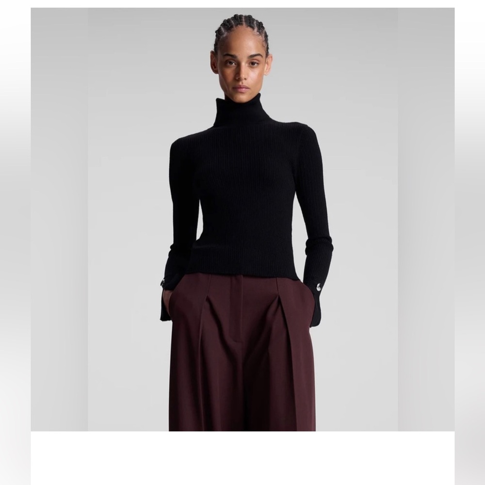 A.L.C $395 Jett Cable Knit Merino Turtleneck Top
